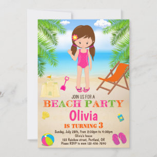 Invitation à l'anniversaire de plage