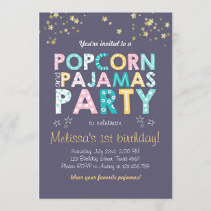 Invitation à l'anniversaire de Popcorn et de Pajam