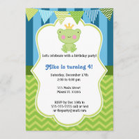Invitation à l'anniversaire de Prince Frog