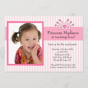 Invitation à l'anniversaire de Princess Photo