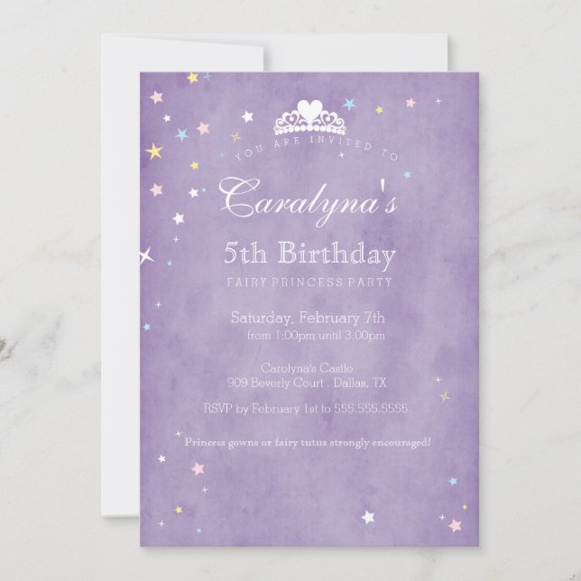 Invitation à l'anniversaire de Princess Purple Fai (Devant)