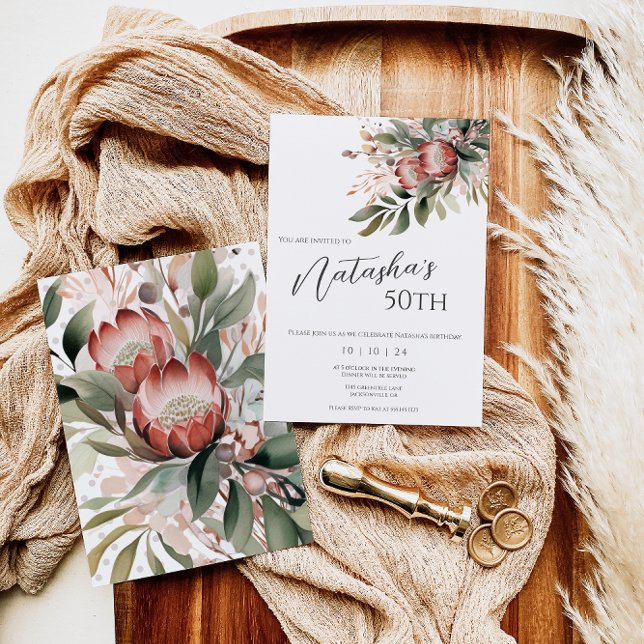 Invitation à l'anniversaire de Protea (Créateur téléchargé)