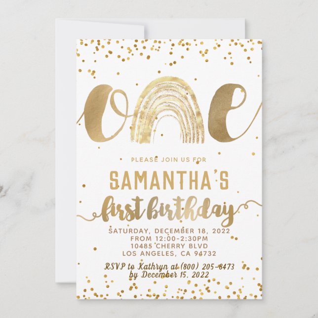 Invitation à l'anniversaire de Rainbow First (Devant)