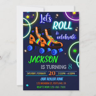 Invitation à l'anniversaire de Roller garçon Invit