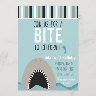 Invitation à l'anniversaire de Shark & Stripes