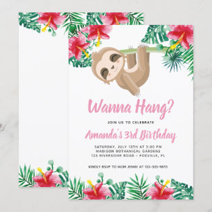 Invitation à l'anniversaire de Sloth Girl