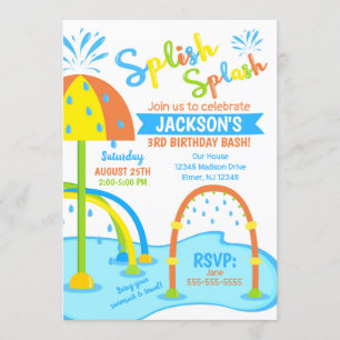 Invitation à l'anniversaire de Splash Pad / Parc a