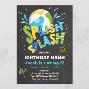 Invitation à l'anniversaire de Splish Splash
