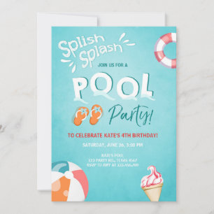 Invitation à l'anniversaire de Splish Splash