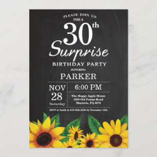Invitation à l'anniversaire de Sunflower Surprise