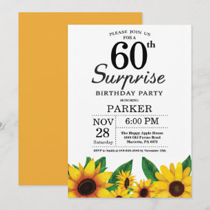 Invitation à l'anniversaire de Sunflower Surprise