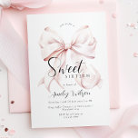 Invitation à l'anniversaire de Sweet sixteen de Bo<br><div class="desc">Pink Bow Sweet sixteen Anniversaire Invitation pour un arc moderne esthétique 16e anniversaire célébration</div>