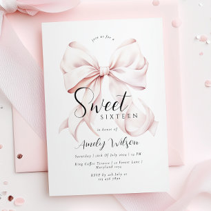 Invitation à l'anniversaire de Sweet sixteen de Bo