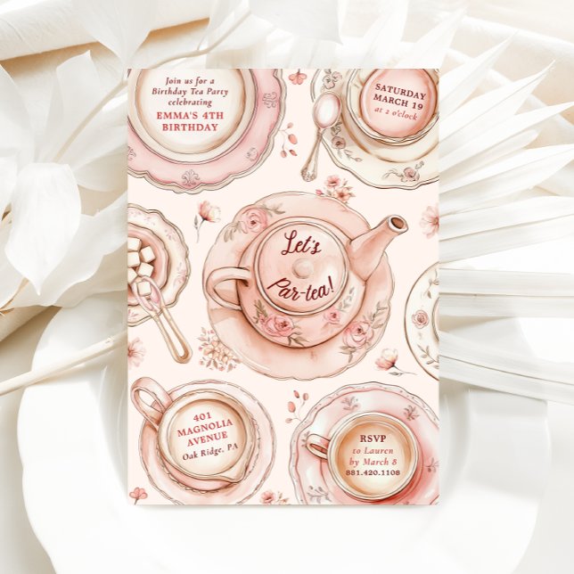 Invitation à l'anniversaire de Tea Party (Créateur téléchargé)