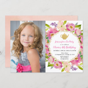 Invitation à l'anniversaire de Tea Party, photo d'