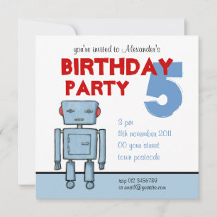 Invitation à l'anniversaire de Toy Robot