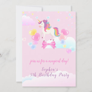 Invitation à l'anniversaire de vol de la licorne