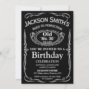 Invitation à l'anniversaire de Whiskey Adulte liqu
