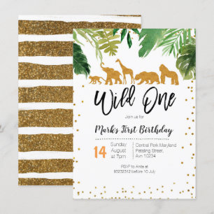 Invitation à l'anniversaire de Wild One Safari