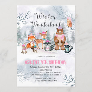 Invitation à l'anniversaire de Woodland Winter Won