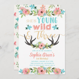 Invitation à l'anniversaire de Young Wild and Thre