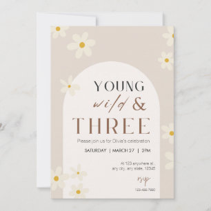 Invitation à l'anniversaire de Young Wild & Three