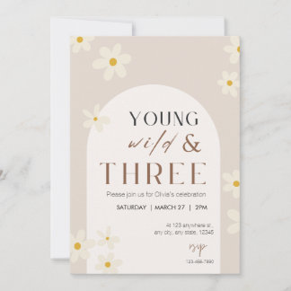 Invitation à l'anniversaire de Young Wild & Three