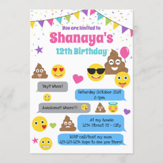 Invitation à l'anniversaire d'Emoji, Invitation du