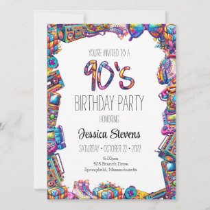 Invitation à l'anniversaire des années 90