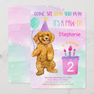 Invitation à l'anniversaire des chiots