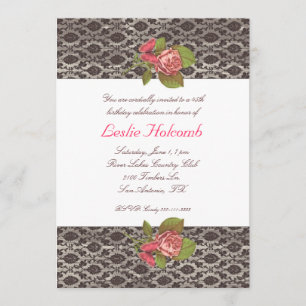 Invitation à l'anniversaire des femmes roses et Br