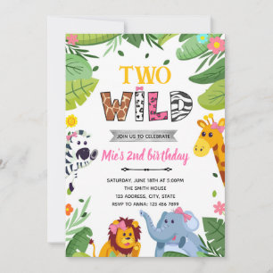 Invitation à l'anniversaire des filles de la jungl