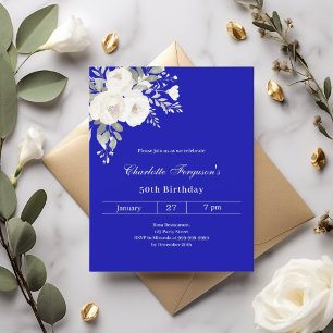 Invitation à l'anniversaire des fleurs bleues