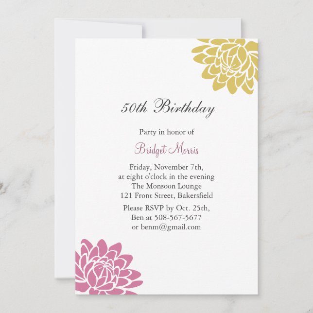 Invitation à l'anniversaire des fleurs de Lotus (Devant)