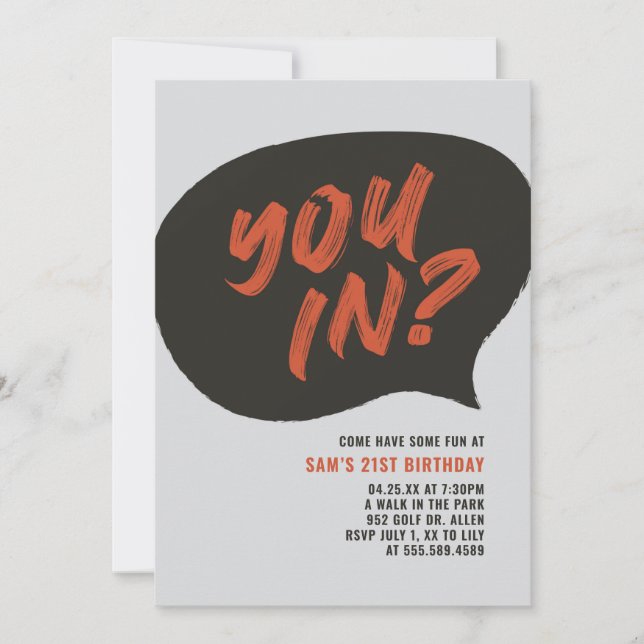 Invitation à l'anniversaire des hommes (Devant)