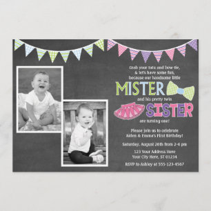 Invitation à l'anniversaire des jumeaux - Tutus et