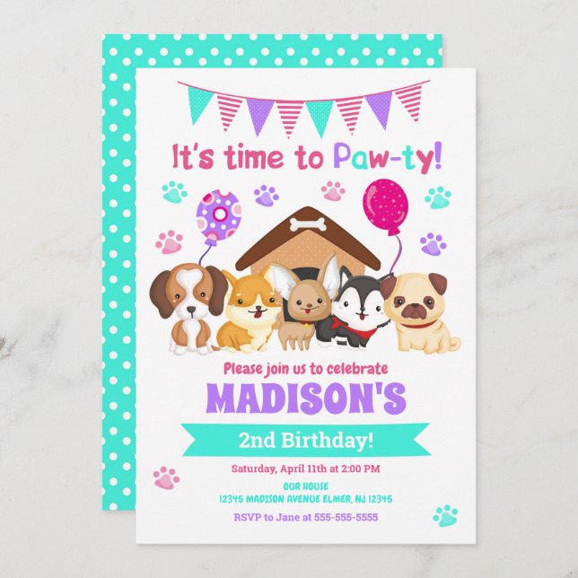 Invitation à l'anniversaire des marionnettes / Jeu (Devant / Derrière)