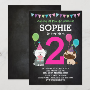 Invitation à l'anniversaire des marionnettes pour