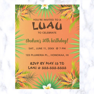 Invitation à l'anniversaire d'Hawaiian Luau