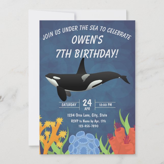 Invitation à l'anniversaire d'Orca (Devant)