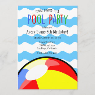 Invitation à l'anniversaire du bal de plage de Poo