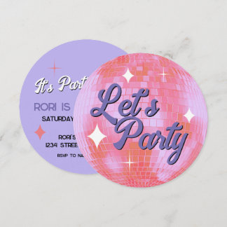 Invitation à l'anniversaire du bal Disco Party