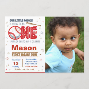 Invitation à l'anniversaire du baseball avec photo