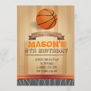 Invitations Faire Part Cartes Anniversaire Basket Ball Zazzle Fr