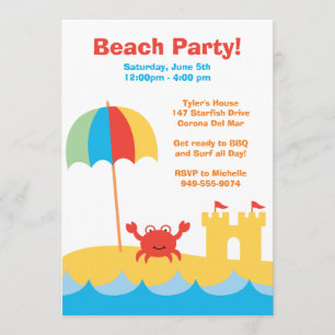Invitation à l'anniversaire du Beach Party