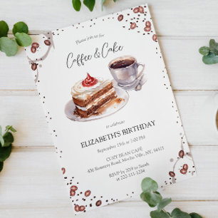 Invitation à l'anniversaire du café et du gâteau