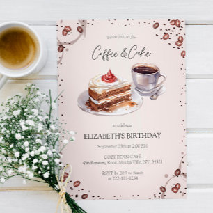 Invitation à l'anniversaire du café et du gâteau
