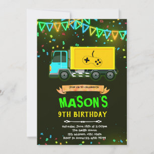 Invitation à l'anniversaire du camion de jeu