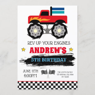 Invitation à l'anniversaire du camion Monster