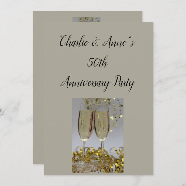 Invitation à l'Anniversaire du Champagne & Streame (Devant / Derrière)